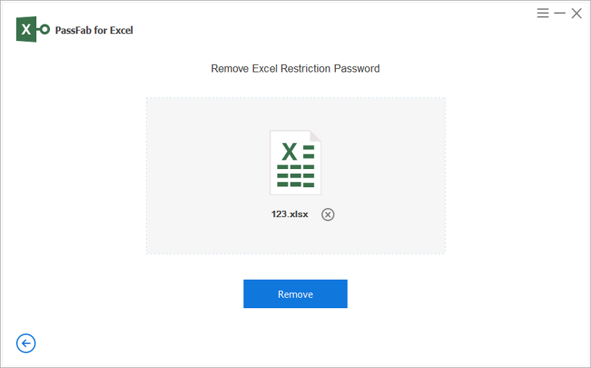 remove excel restriction password in passfab for excel