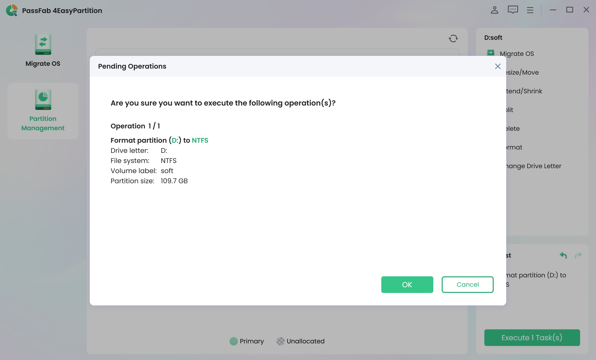 how to format partition using passfab 4easypartition